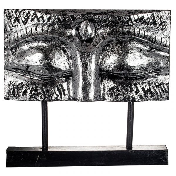 Buddha Eye Silver 2 - fa buddha dekoráció 1 Buddha Eye Silver 2 - fa buddha dekoráció