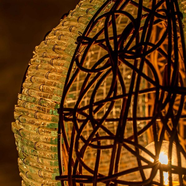 Bambusz-Üveg design lámpa Baliról - Image 6