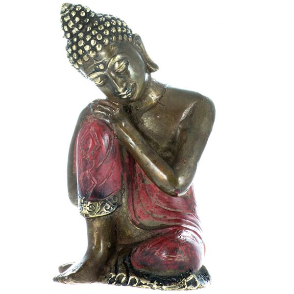 Leaning Buddha Piros 9cm - bronz buddha szobor 1 Leaning Buddha Piros 9cm - bronz buddha szobor