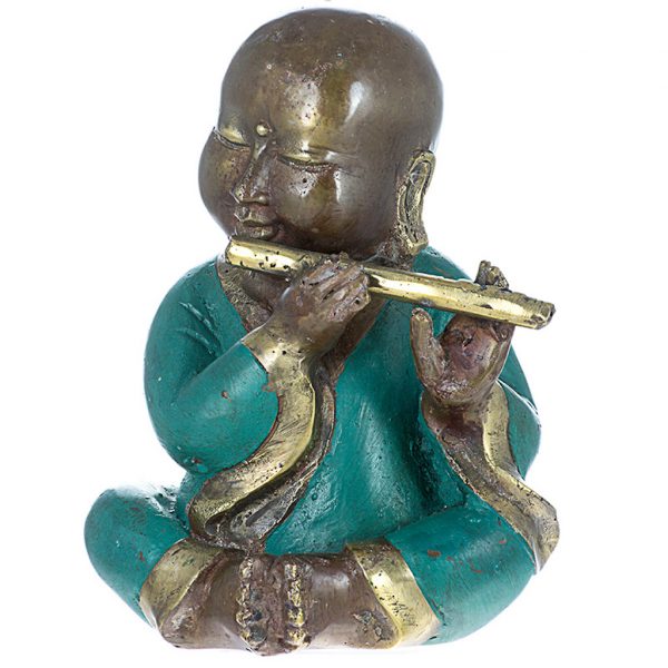 Flute Buddha 20cm - bronz buddha szobor 1 Flute Buddha 20cm - bronz buddha szobor
