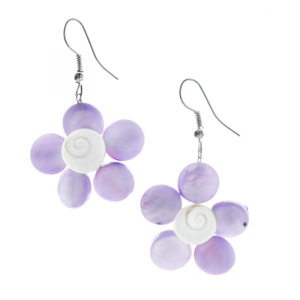 Justshell Levandel - lila kagyló fülbevaló 1 Justshell Levandel - lila kagyló fülbevaló