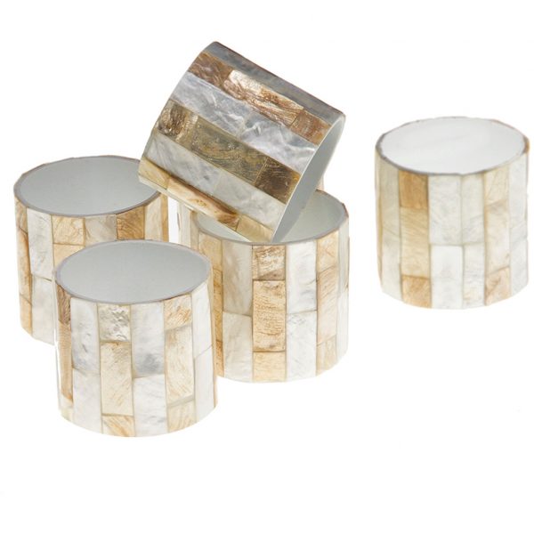 Shellhome Chess - kagyló szalvétagyűrű 6db 1 Shellhome Chess - kagyló szalvétagyűrű 6db