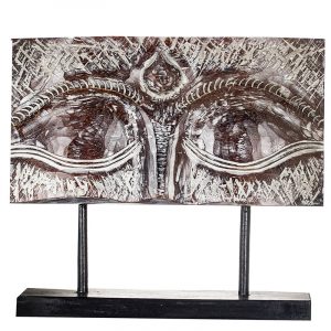 Buddha Eye Brown - fa buddha dekoráció