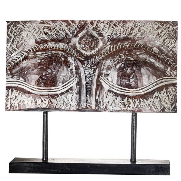 Buddha Eye Brown - fa buddha dekoráció