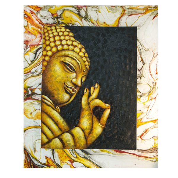 Gold of Sun - Akril Buddha festmény 1 Gold of Sun - Akril Buddha festmény