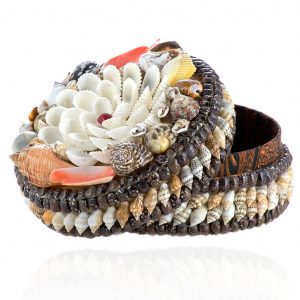 Oceanbox Round XL - kagyló díszdoboz 18cm