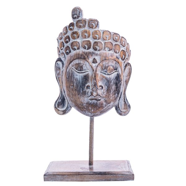 Buddha fej - fa dekoráció