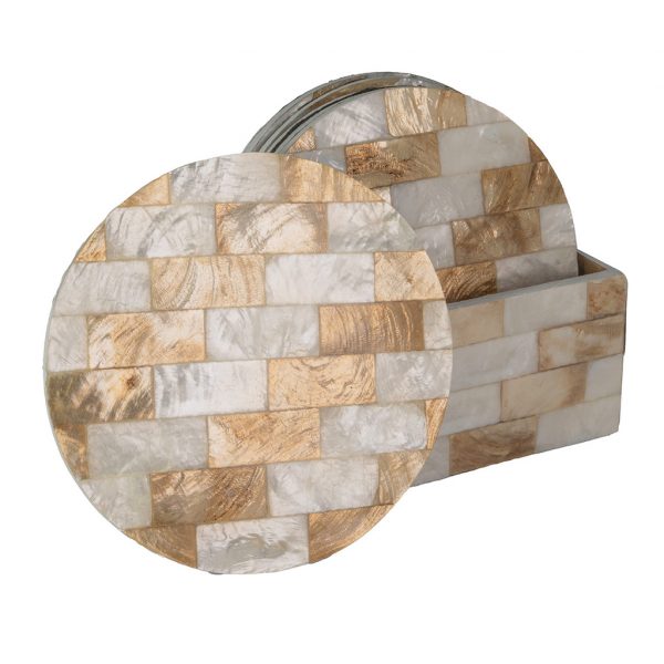 Shellhome Chess kör - kagyló poháralátét szett 6db 1 Shellhome Chess kör - kagyló poháralátét szett 6db