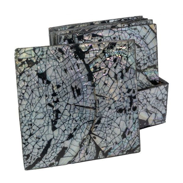 Shellhome Blacksmash SQ - kagyló poháralátét szett 6db 1 Shellhome Blacksmash SQ - kagyló poháralátét szett 6db