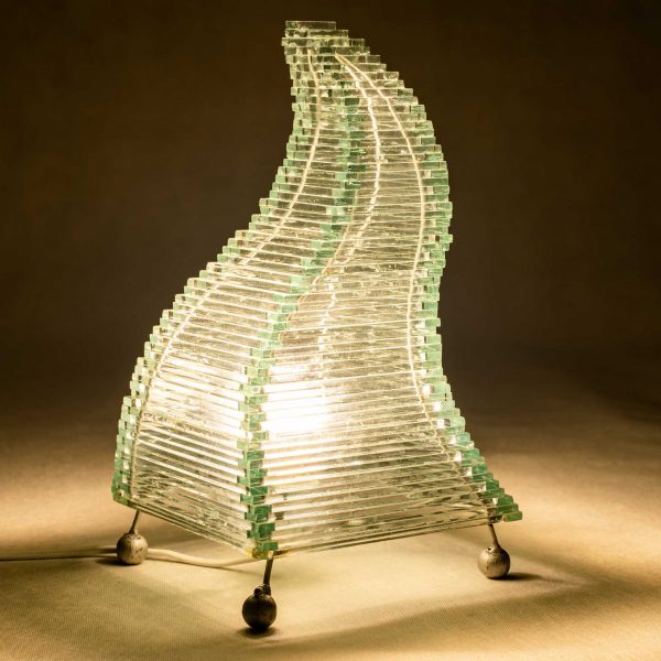 Hullám alakú ragasztott üvegből készült egyedi lámpa Baliról-2 1 Hullám alakú ragasztott üvegből készült egyedi lámpa Baliról-2