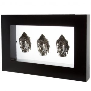 Framed Buddha Trio - Buddha fej dekoráció