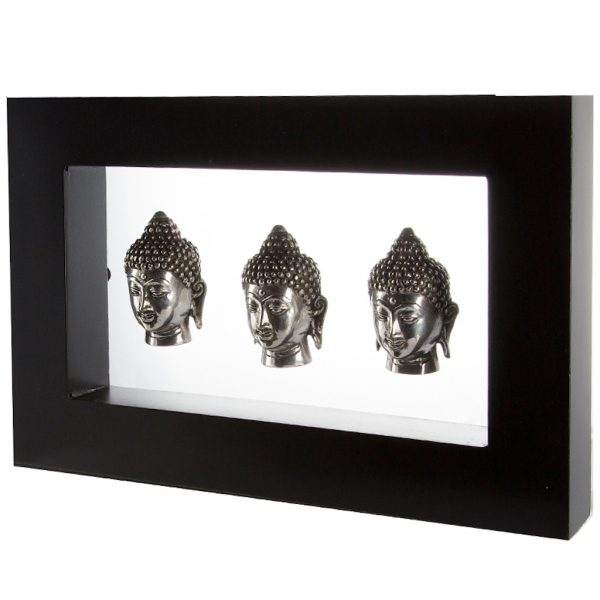 Framed Buddha Trio - Buddha fej dekoráció 1 Framed Buddha Trio - Buddha fej dekoráció