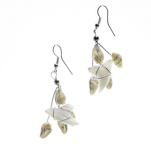 Sharky Snail - cápafog és csiga fülbevaló