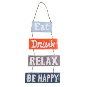 Eat, Drink, Relax - akasztható dekoráció (Több színben)