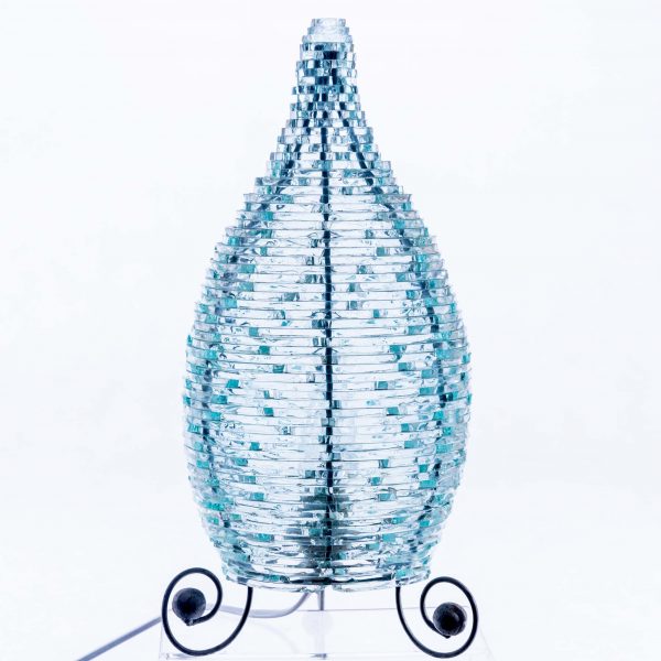 Hosszú csepp alakú ragasztott üvegből készült egyedi lámpa Baliról 2 Hosszú csepp alakú ragasztott üvegből készült egyedi lámpa Baliról - Image 2