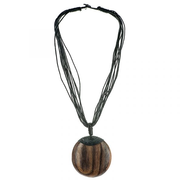 Hillary - barna fa nyaklánc 1 Hillary - barna fa nyaklánc