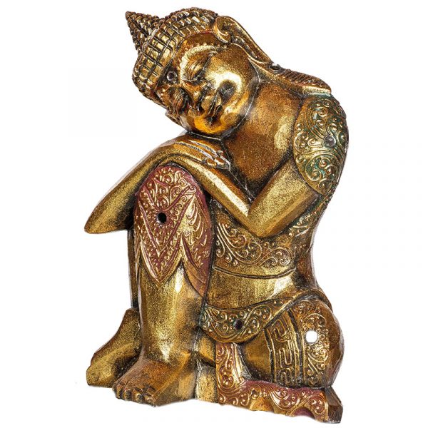 Resting Buddha Gold - 20cm fa buddha szobor 1 Resting Buddha Gold - 20cm fa buddha szobor