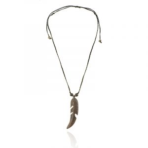 Kézzel készült ajándékok Baliról 30 Noble Feather – fa unisex nyaklánc