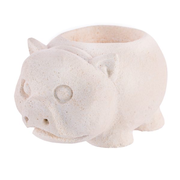 Napoleon malac mécsestartó - faragott homokkő 1 Napoleon malac mécsestartó - faragott homokkő