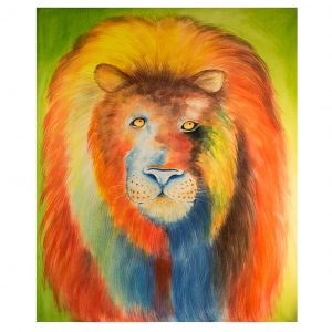 Aslan in Green - Akril festmény