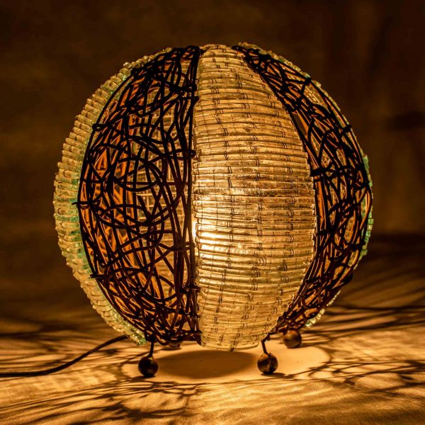 Bambusz-Üveg design lámpa Baliról - Image 7