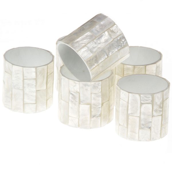 Shellhome Silver - fehér kagyló szalvétagyűrű 6db 1 Shellhome Silver - fehér kagyló szalvétagyűrű 6db
