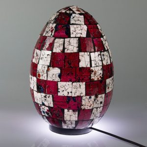Kézzel készült ajándékok Baliról 75 Smashglass Egg – üveg asztali lámpa